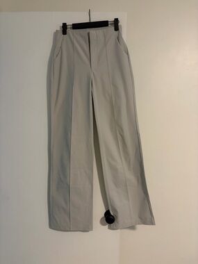 Vuori Meta Wide Leg Tailored Pants in Cream Khaki
